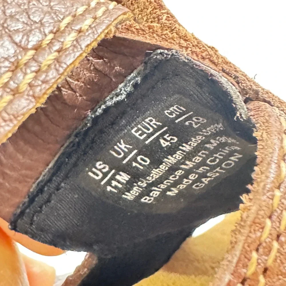 Dr Scholls Gaston Mens Brown Leather Fisherman Sandals Memory Foam‎ 11M